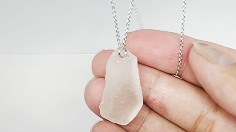 シーグラス ネックレス 完成