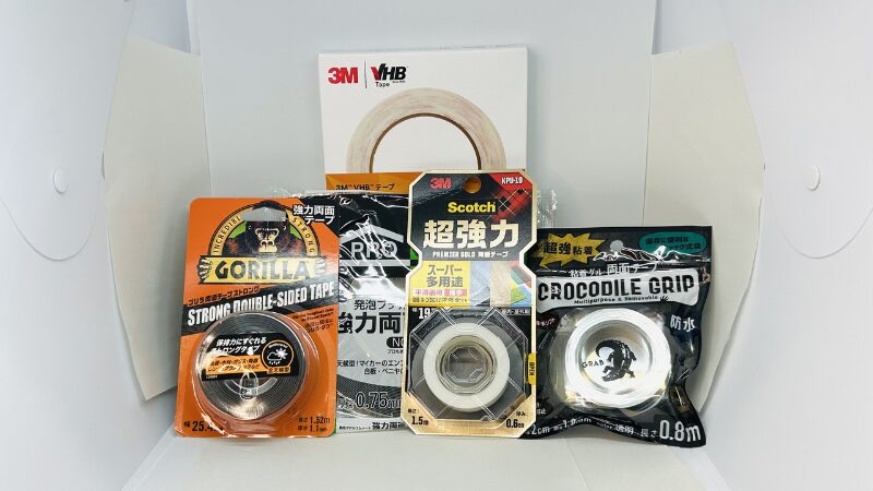 強度を比較した両面テープの外観